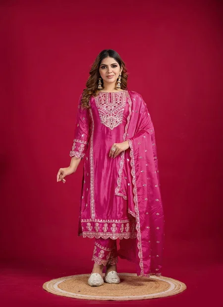Tew Heavy Chinon Silk With Heavy Embroidery Work Readymade Dresses Wholesale Price In Surat